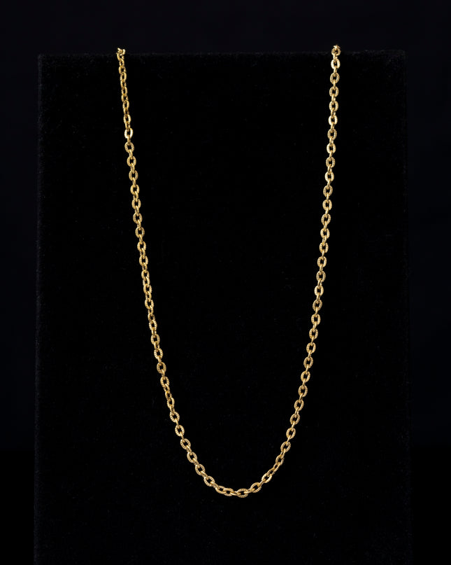 Cadena Óvalo 3mm – 45cm  Curvas que fluyen con tu estilo.